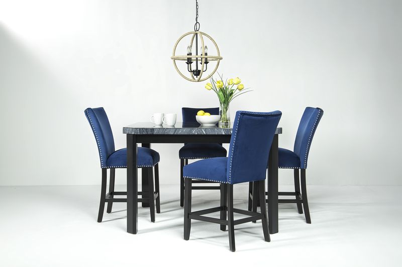 Blue counter height table deals