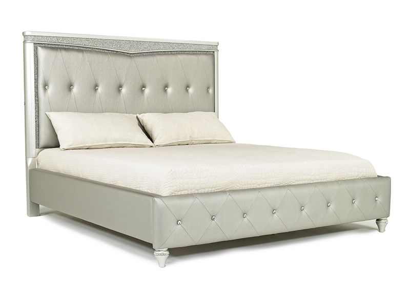 Glendale Panel Bed in Platinum, Queen, Image 1