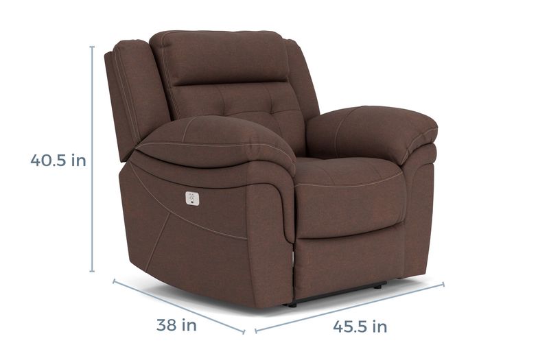 Glenn 2 Power Recliner in Brown | Recliners | Living Room