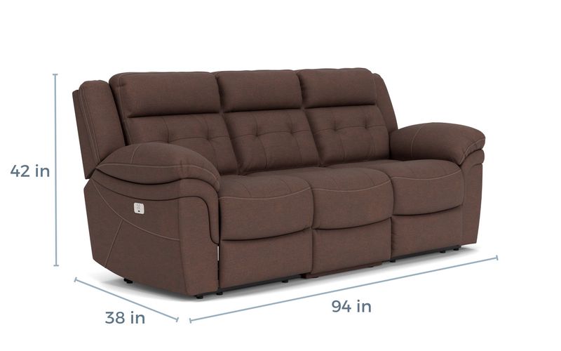 Glenn 2 Power Sofa in Brown | Sofas | Living Room 