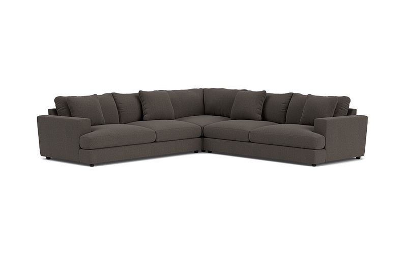 Hansel 3 Piece Sectional in Anello Charcoal Down