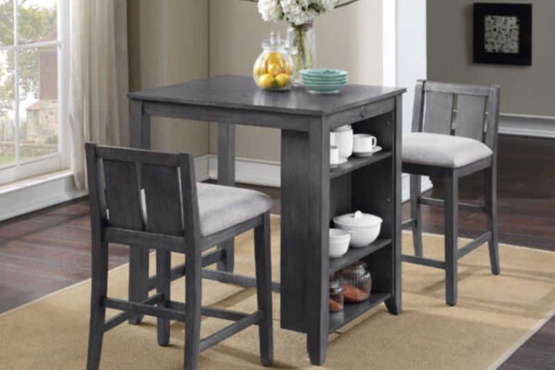 Heston Dining Table & 2 Chairs, Styled