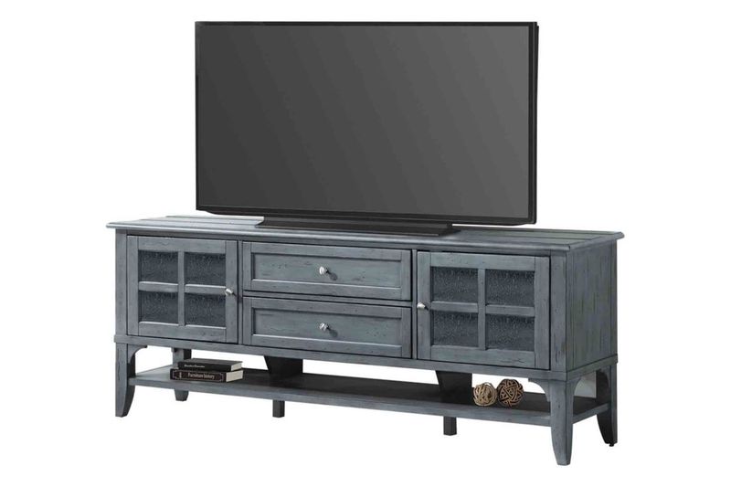 Highland Media Console in Blue, 76 Inch, Image 1