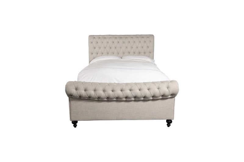 Jackie Upholstered Bed in Crepe Front