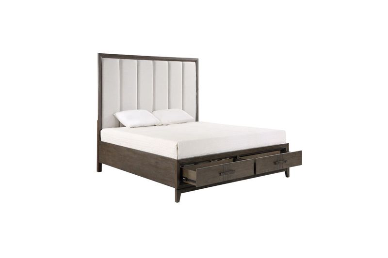 Landon Upholstered Panel Bed, AngledAngle