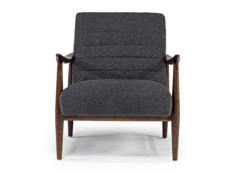 Louise Accent Chair in Sherpa Gray Chairs Living Room