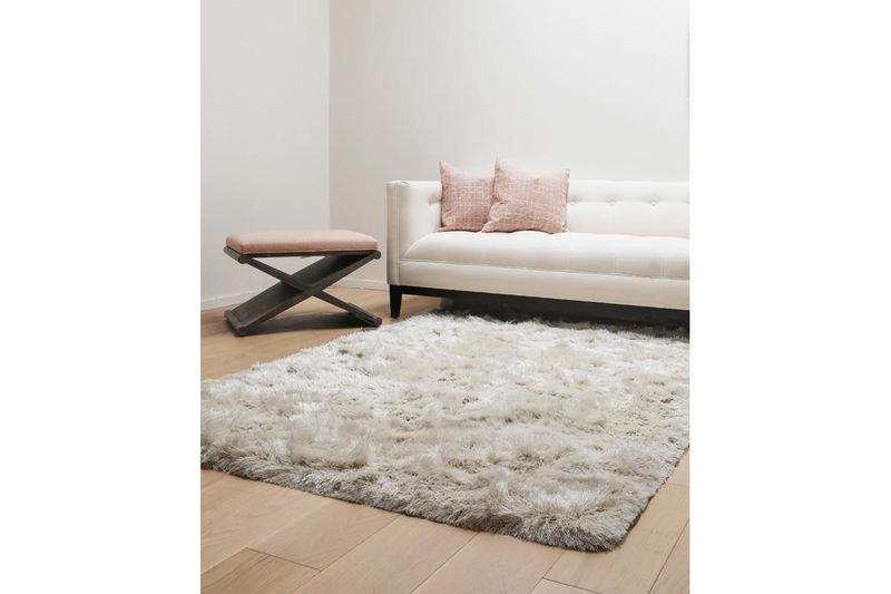 Luxe Shag Rug in Ivory, 5 X 8; pastel bedroom set