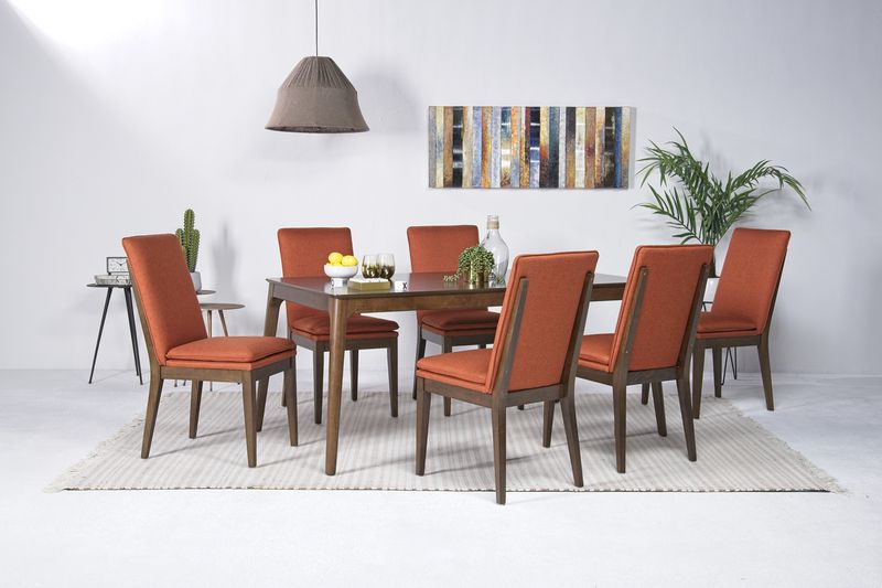 Maggie Dining Table & 6 Chairs, Styled