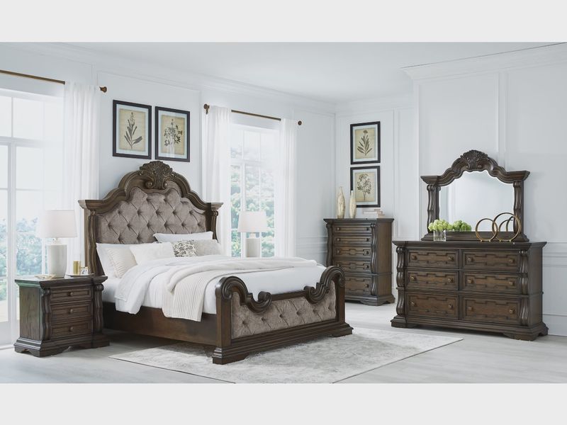 Maylee Upholstered Panel Bed &, Styled Maylee Upholstered Panel Bed &, Styled