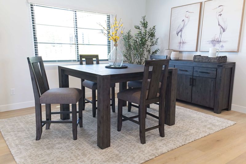 Meadow Counter Height Dining Table & 4 Stools in Gray, Image 1 Meadow Counter Height Dining Table & 4 Stools in Gray, Image 1