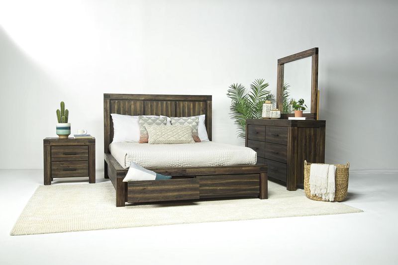 Meadow Panel Bed w/ Storage in Brown, Eastern King, Image 5