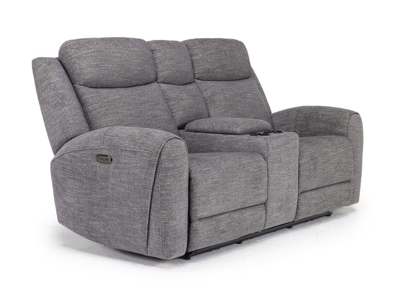 Mia 2 Power Console Loveseat, Angle