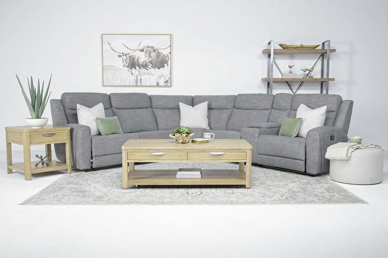 Mia 6 Piece Reclining Sectiona, Styled