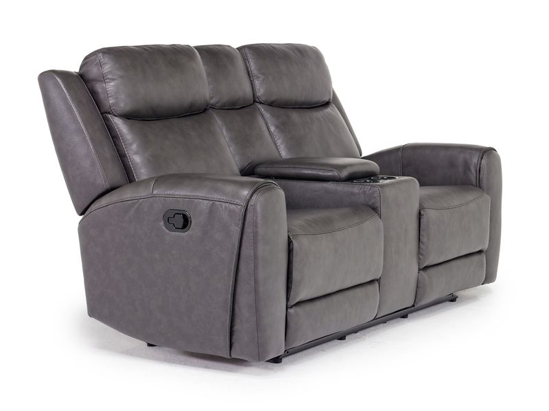 Mia Reclining Console Loveseat, Angle
