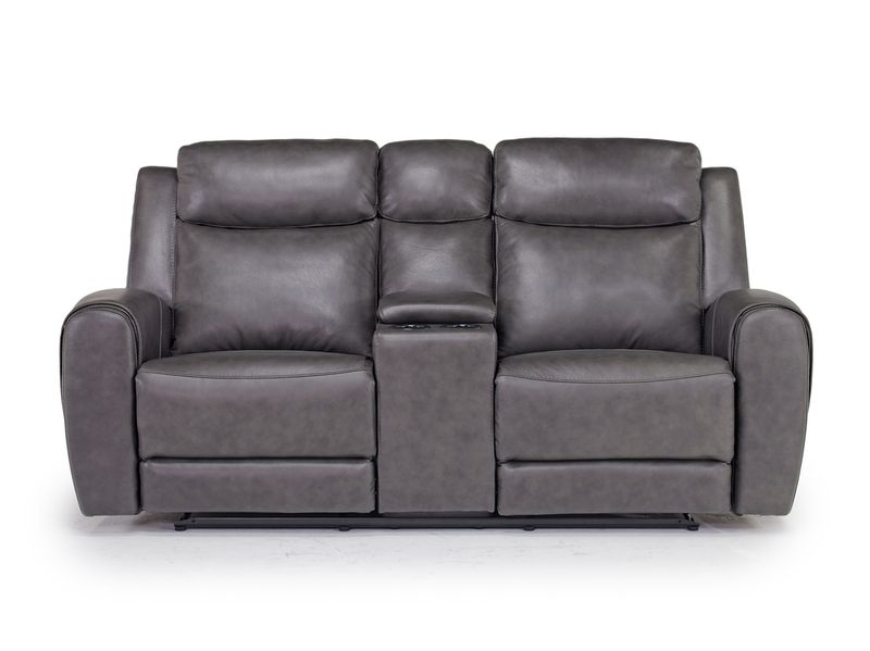 Mia Reclining Console Loveseat, Front