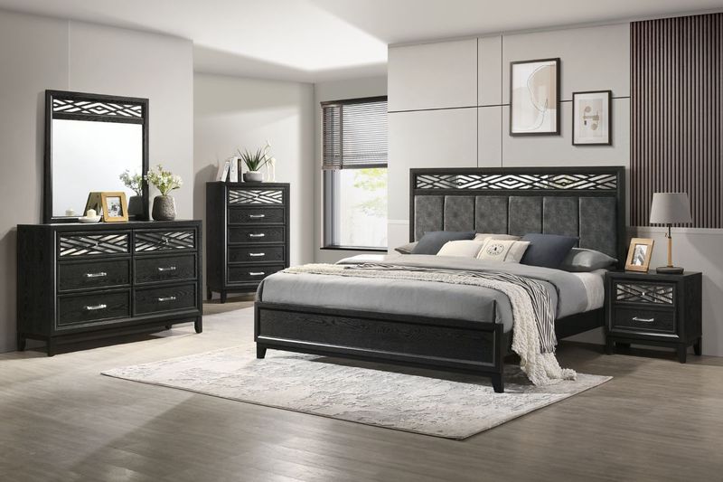 Obsidian Panel Bed, Styled