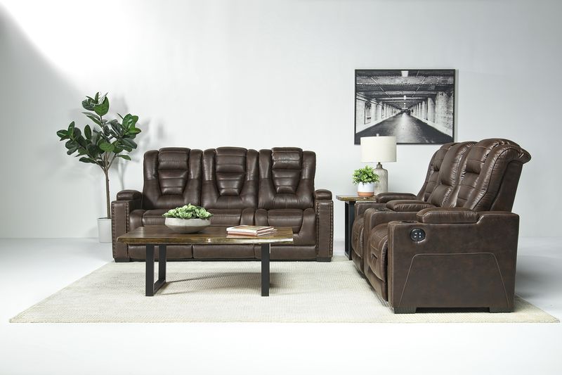 Owners Box 2 Power Sofa & Console Loveseat in Thyme, Image 1