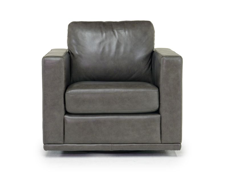 Gray leather top swivel chair