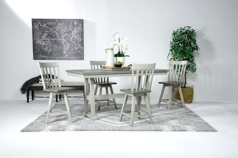 Quebec Counter Height Dining Table & 4 Stools in White