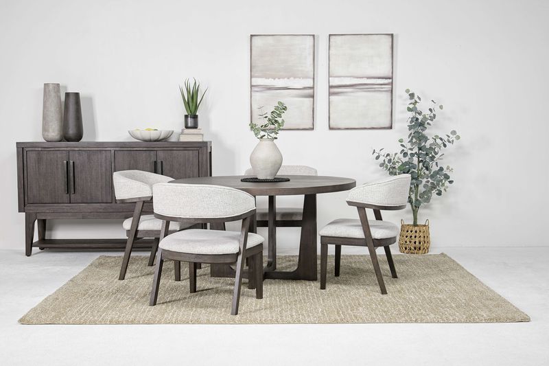 Riley Round Dining Table & 4 C, Styled Riley Round Dining Table & 4 C, Styled