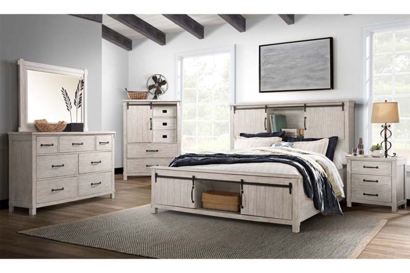 Scott Storage Bed, Dresser, Mirror & Nightstand, Styled