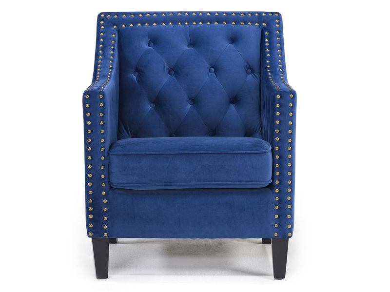 Sheena Accent Chair in Navy Blue Chairs Living Room
