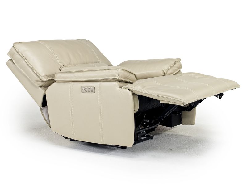 Sofia 3 Power Recliner in Cream Leather Recliners Living Room