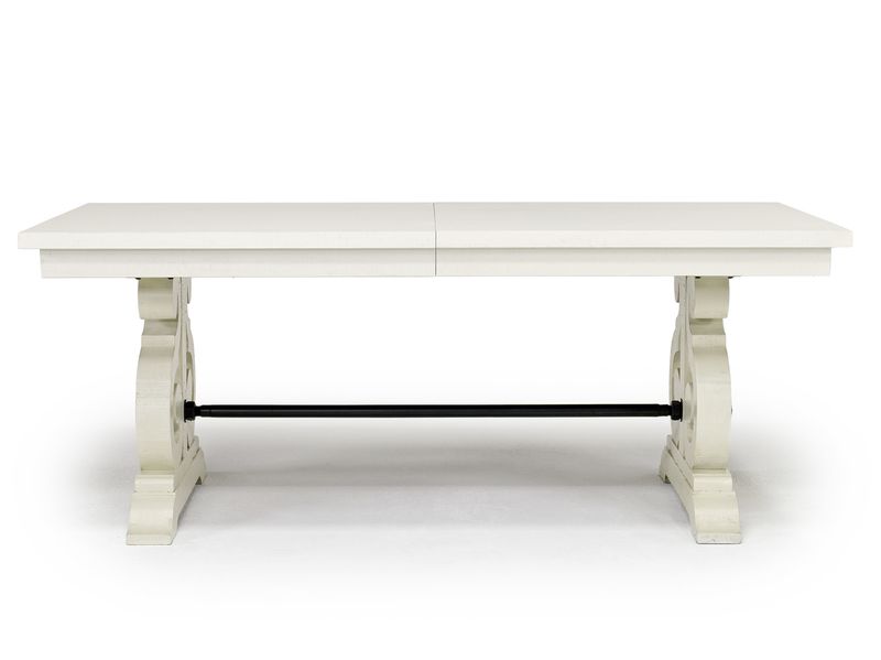 Midvale white and chrome extendable rectangular dining 2025 table