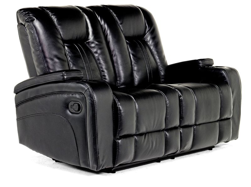 Vega Reclining Loveseat in Black | Loveseats | Living Room