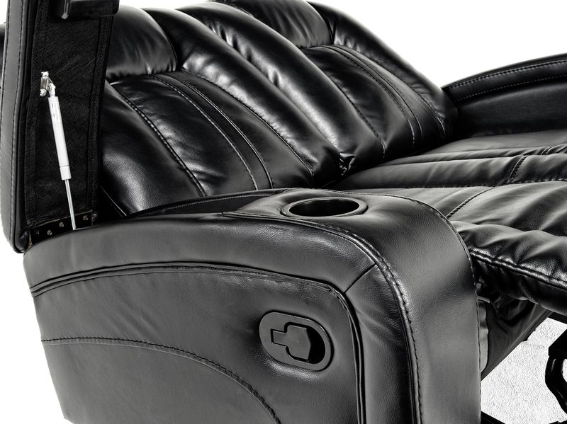 Vega Reclining Loveseat in Black | Loveseats | Living Room