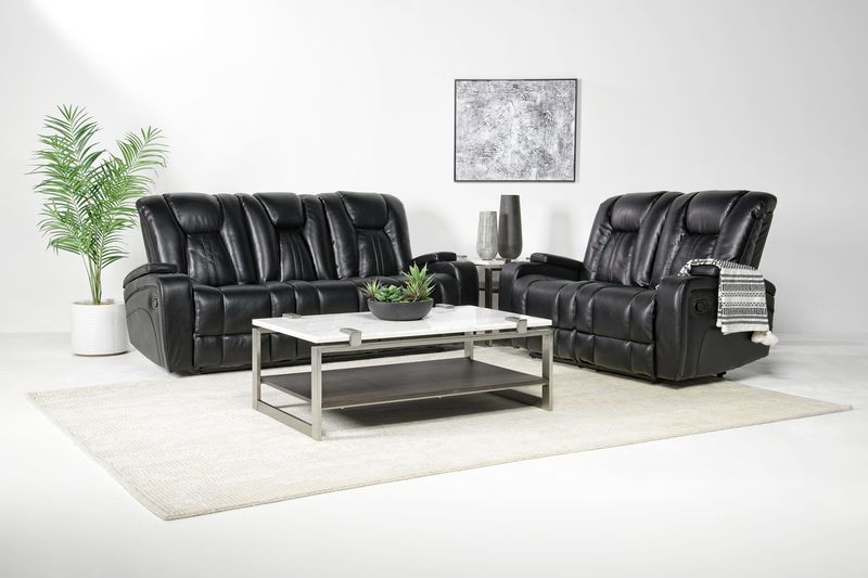 Black reclining sofa and loveseat sales