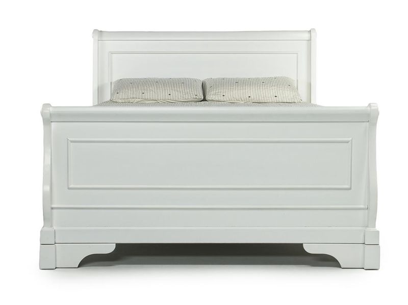 Versailles Sleigh Bed Low End - French White - Double 4ft6