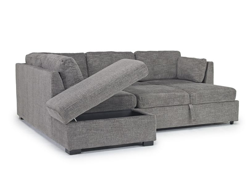 Vivian Full Pullout Sofa Chaise, angled open
