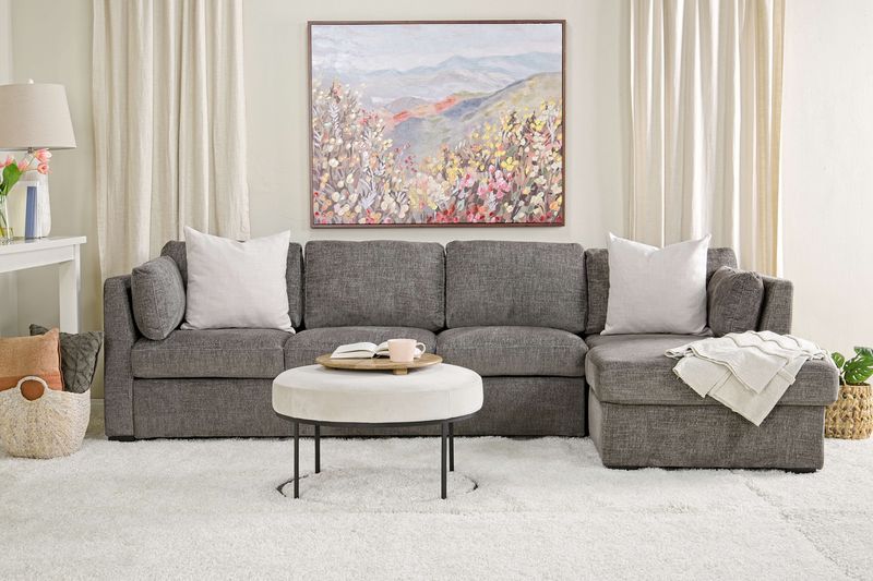 Vivian Queen Pullout Sofa Chai, Styled