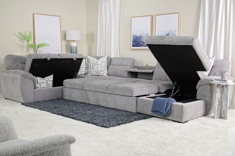 Wanda Full Pullout Dual Chaise, StyledOpen