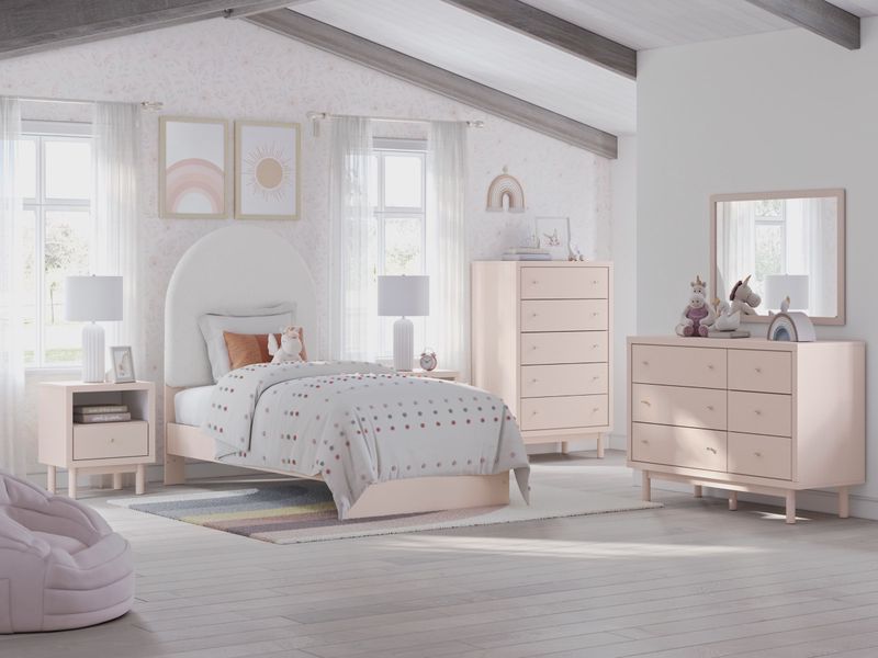 Wistenpine Panel Bed & Dresser, Styled