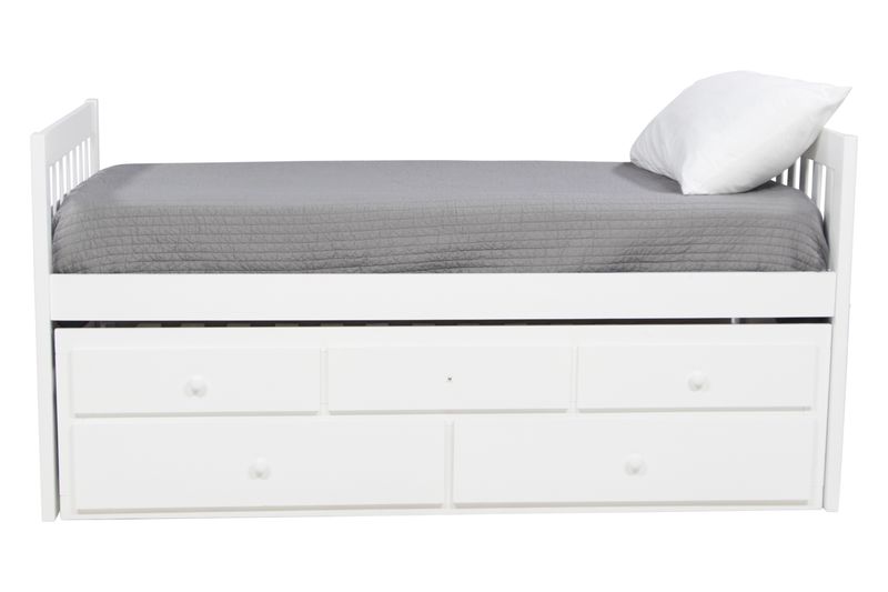 Basic Captain Bed w/ Storage in White, Twin, Image 2