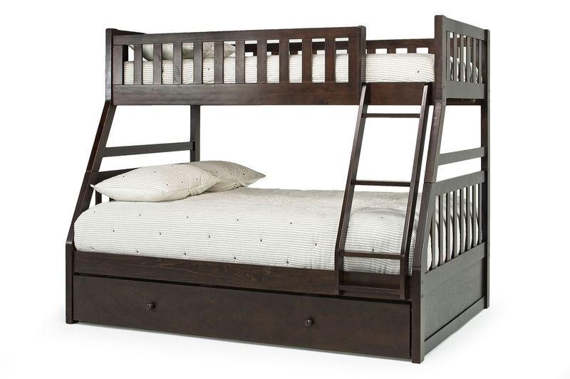 Hayden Bunk Bed w/ Storage Trundle in Espresso, Twin/Full Mor Furniture