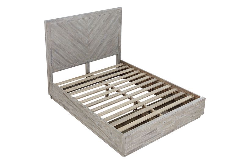 Herringbone Panel Bed w/ Storage in Gray, Eastern King, Image 4