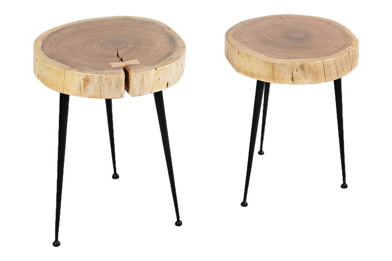 Iron & Wood Accent Tables, Set of 2, Image 2