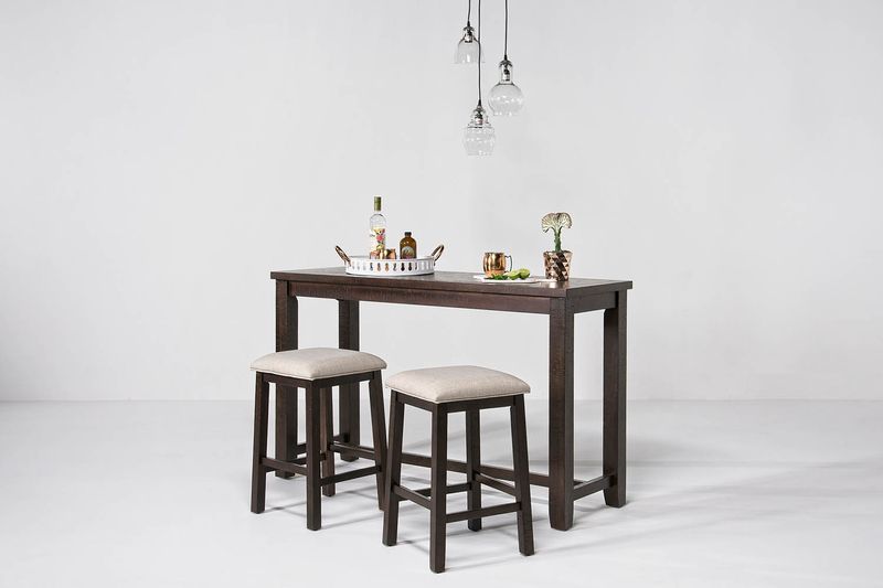 Jax Sofa Bar Table w/ Stools in Brown