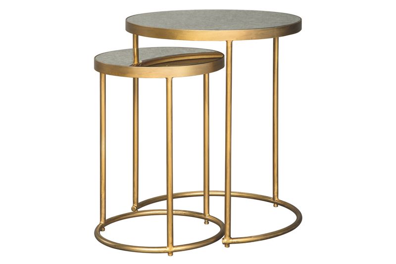 Mejaci Nesting Table in Gold, Set of 2, Image 1