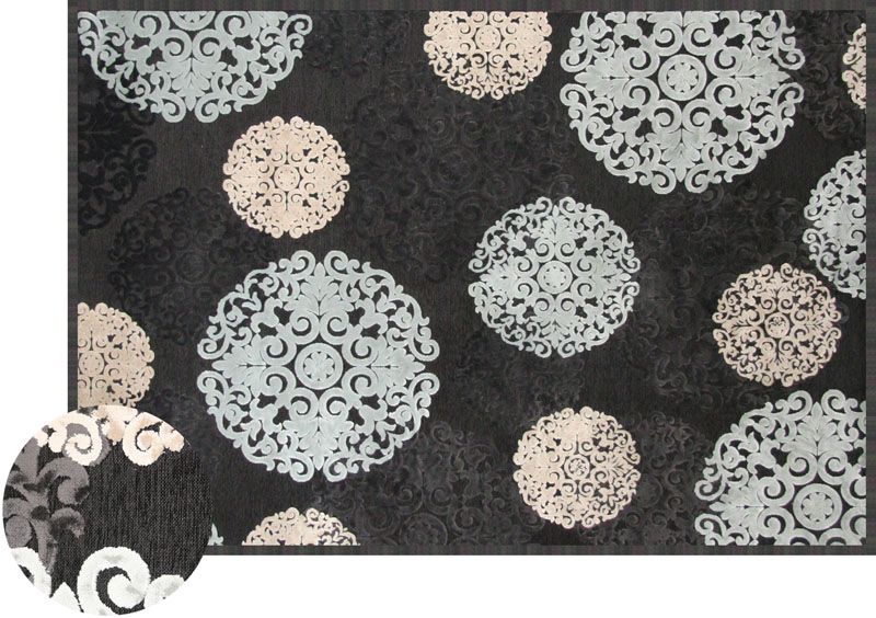 Napa Rug in Charcoal Snowflake, 5 x 8, Image 1