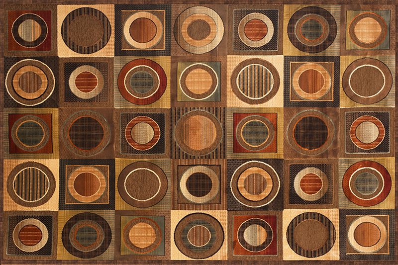 Napa Rug in Brown Circles, 5 x 8, Image 1
