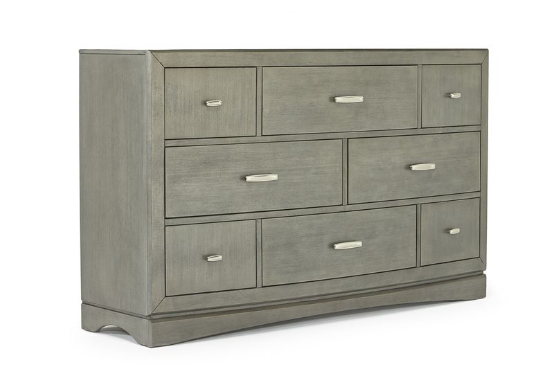 Ontario Panel Bed w/ Storage, Dresser, Mirror & Nightstand in Gray, Eastern King, Image 5