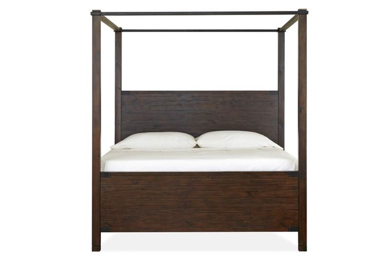 Pine Hill Canopy Bed in Brown, California King, Image 3