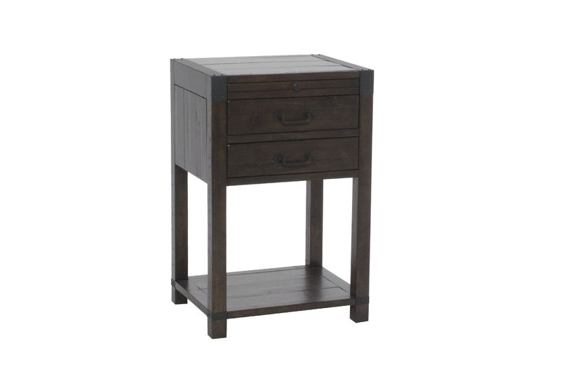 Pine Hill 2 Drawer Nightstand in Brown, Image 1