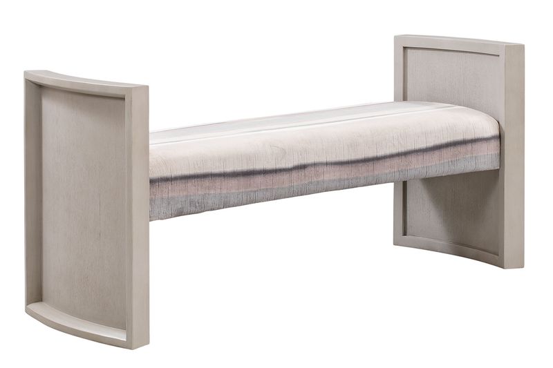 Plaza Bedroom Bench in Gray, Image 1
