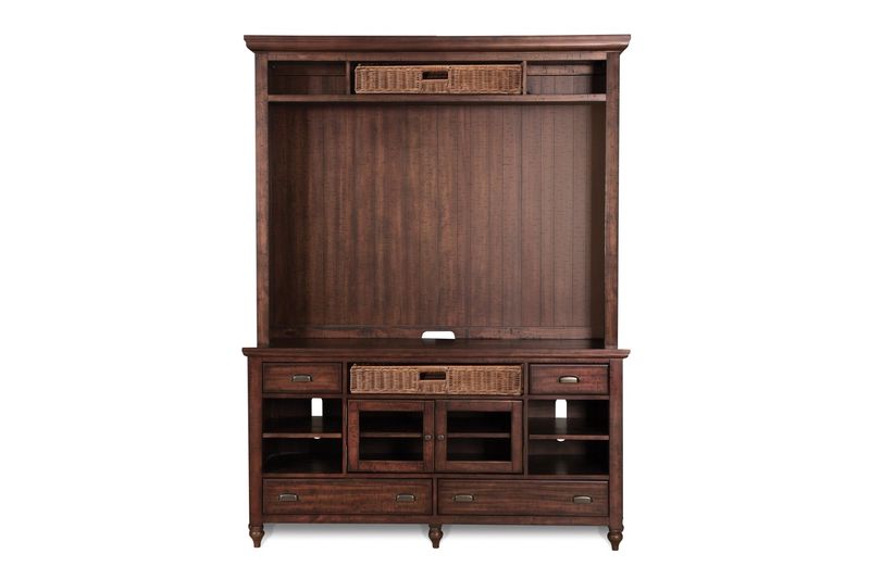 Cottage Lane 2 Piece Entertainment Center in Brown, 70 Inch, Image 1