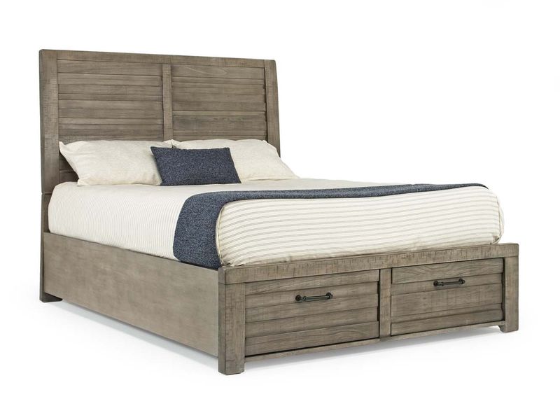 Ruff Hewn Panel Bed w/ Storage in Gray, Queen, Image 1